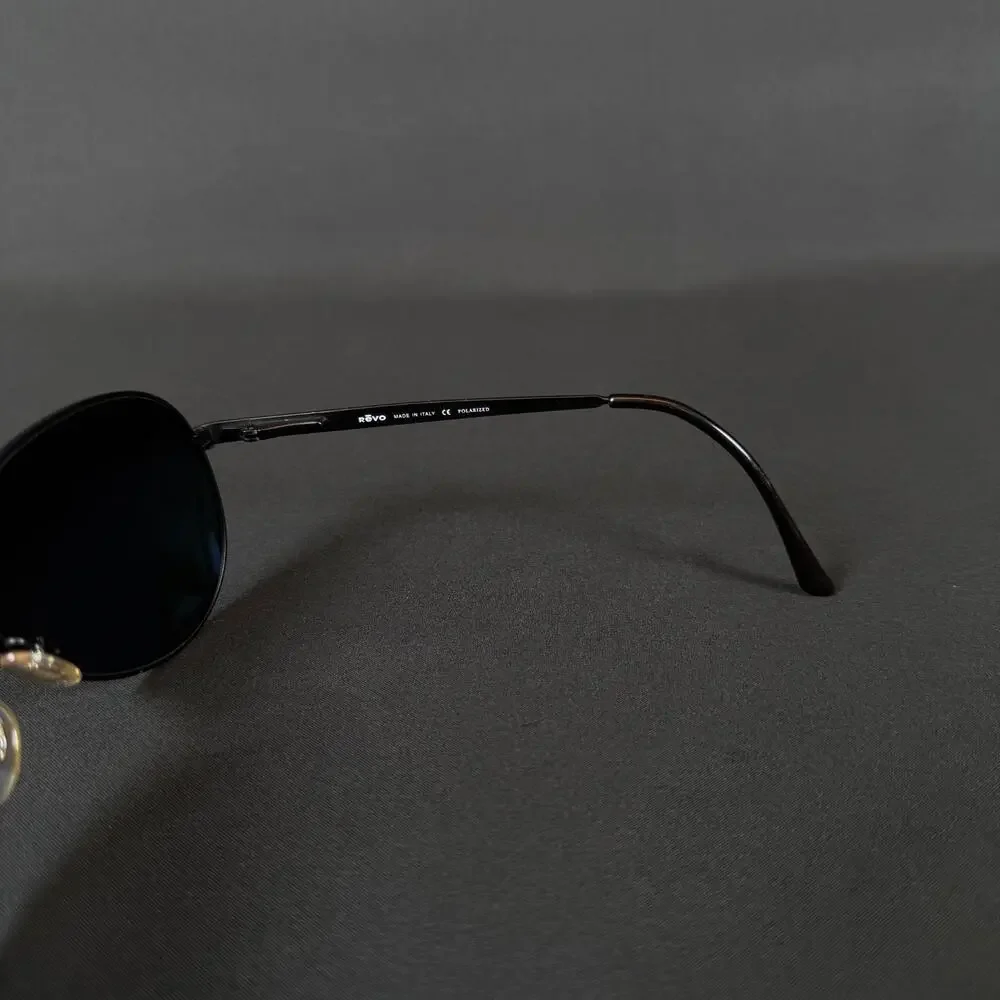 Revo 3052 001/J3 59-13-135 Black Metal Polarized Aviator Sunglasses
